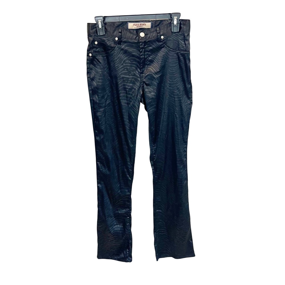 Vintage Paris Blues Y2K Black Zebra Print Straight Leg‎ Pants USA Made Size 7
